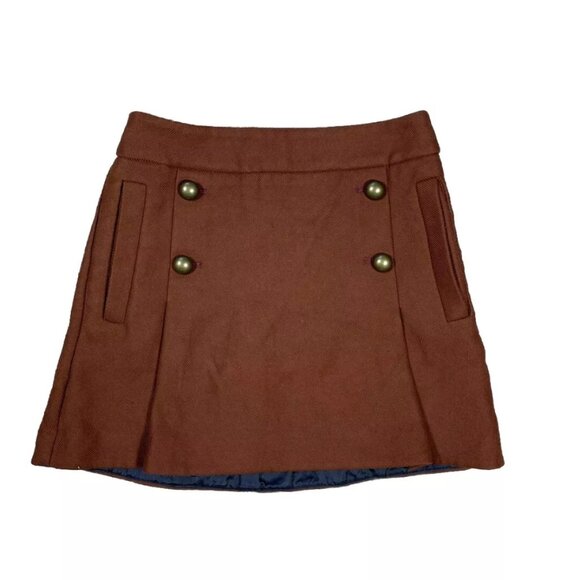 Express Dresses & Skirts - Express Tailored Brown Mini Skirt Size 4 Short Buttons Pockets Fall Wool-Look